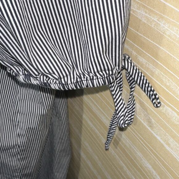 Lane Bryant Women's Short Sleeve Black & White Striped Button Blouse 18 0629 - Picture 3 of 6